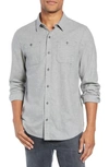 Travismathew Travis Mathew Hefe Regular Fit Flannel Sport Shirt In Grey Quite Shade