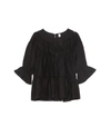 Merlette Sol Tiered Pima Cotton-lawn Blouse In Black