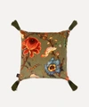 House Of Hackney Artemis Medium Velvet Cushion In Moss Green