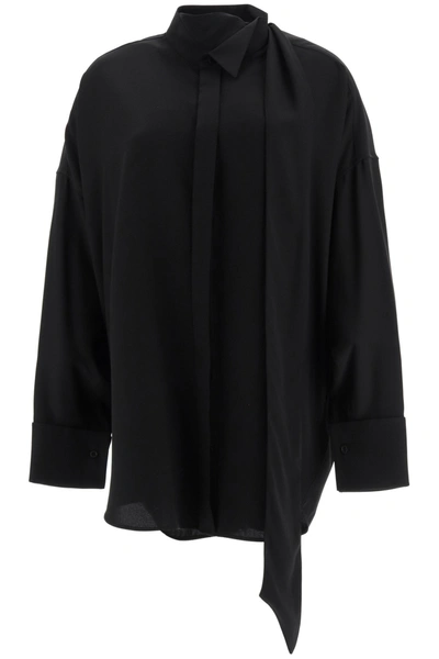 Balenciaga Tuxedo Scarf Shirt In Black