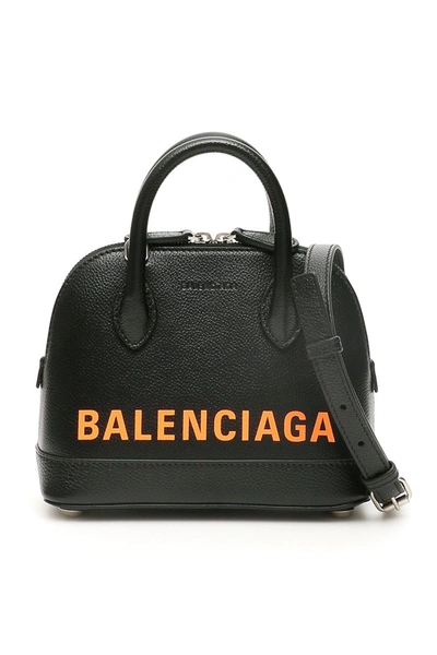 Balenciaga Xxs Ville Top Handle Bag In Grained Calfskin In Black