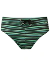 Amir Slama Horizontal-stripe Swimming Trunks In Green