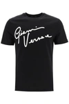 VERSACE VERSACE T-SHIRT WITH GV SIGNATURE EMBROIDERY