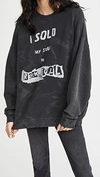 R13 I SOLD MY SOUL OVERSIZED CREW NECK SWEATSHIRT,RTHIR21003