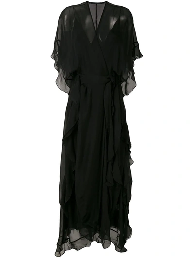 Eva Silk Tie Dress In Black