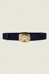 DOROTHEE SCHUMACHER BELTED STATEMENT STRETCH BELT WITH RISING SUN CLIP BUCKLE