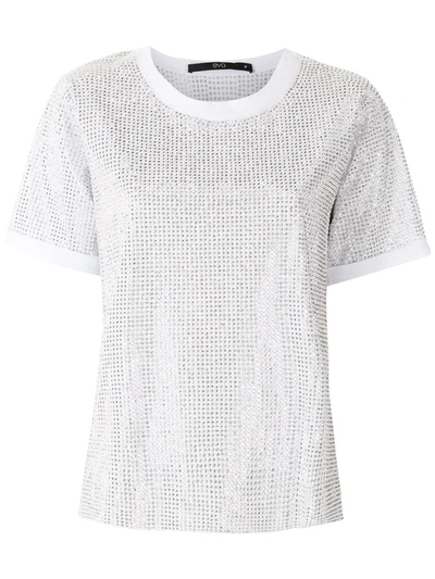 Eva Crystal Embellished T-shirt In White