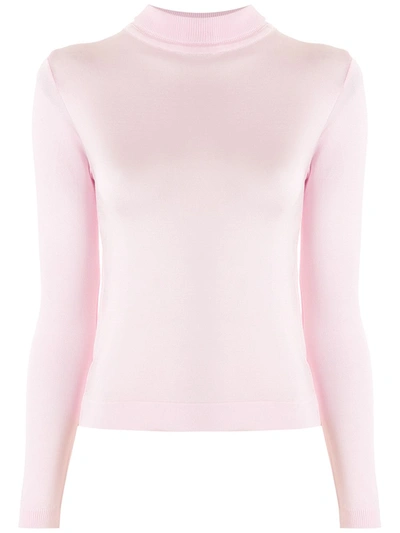 Eva Stand-up Collar Top In Pink