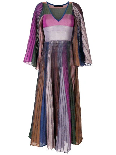 Eva Pleated Midi Dress In Multicolour