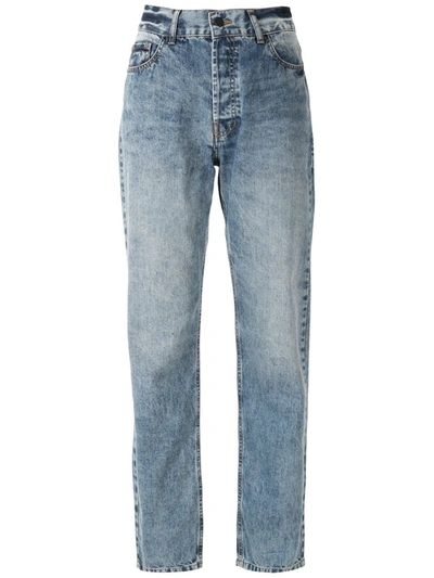 Eva Vintage Faded Style Jeans In Blue