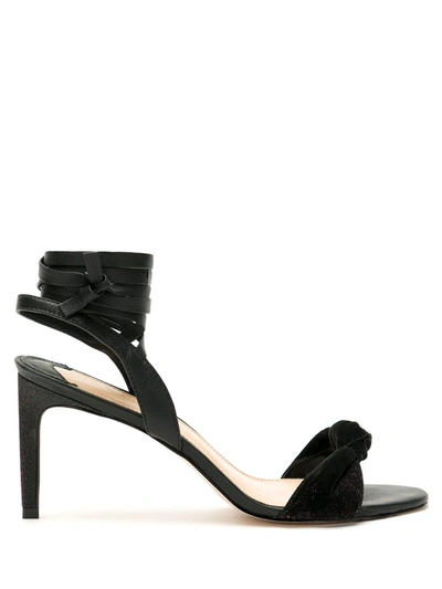 Eva Glitter Heeled Sandals In Black