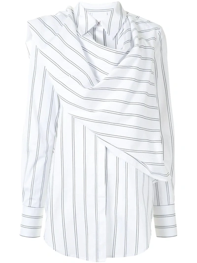 Acler Women's Bradey Striped Jersey Wrap Shirt In White
