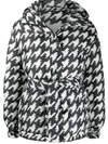 PERFECT MOMENT HOUNDSTOOTH PRINT OVERSIZED PARKA COAT