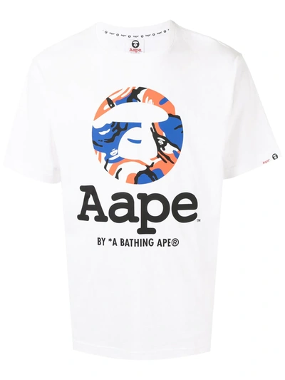 Aape By A Bathing Ape 图案印花t恤 In White