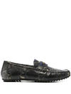 VERSACE SNAKESKIN-EFFECT MEDUSA HEAD LOAFERS