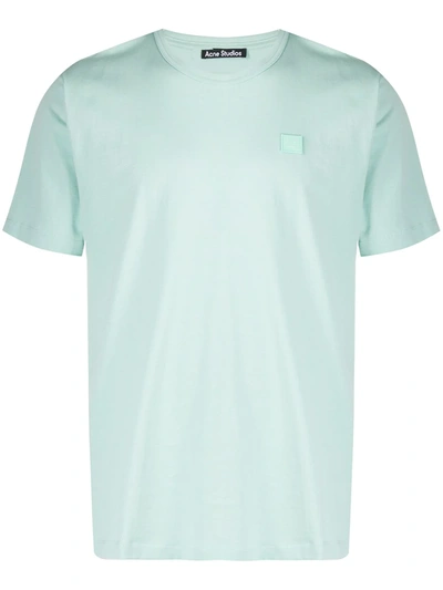 Acne Studios Nash Face Mint Cotton T-shirt In Green