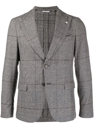 Manuel Ritz Prince Of Wales Check Blazer In Black