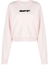 OFF-WHITE FLOCKED LOGO COTTON SWEATSHIRT