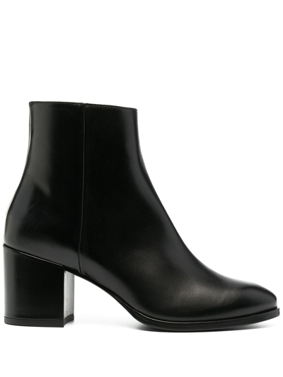 Scarosso Polished-finish Ankle Boot In Black Calf