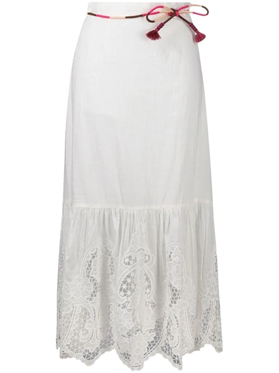 Zimmermann Lulu Broderie Anglaise Midi Skirt In White