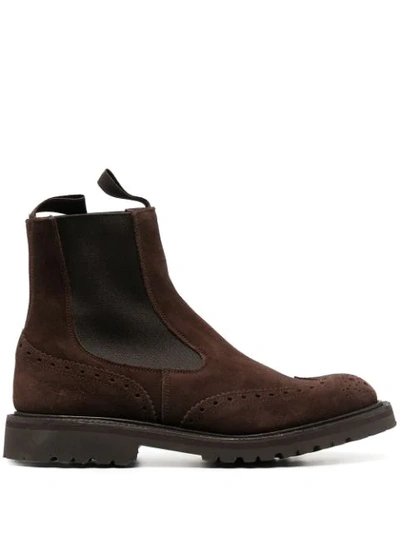 Tricker's Elasticated Side-panel Ankle Boots In Brown