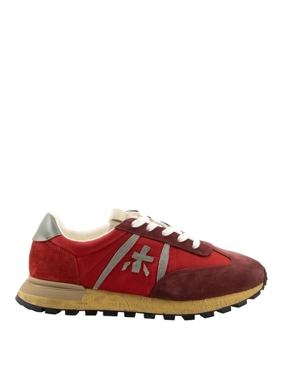 Premiata John Low Suede & Nylon Low-top Sneakers In Red,bordeaux