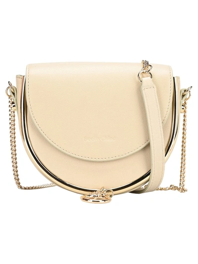 See By Chloé Mara Evening Leather Crossbody Bag In Beige