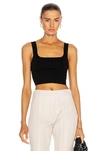 Matteau Nineties Cropped Knit Tank Top In Black