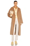 Nanushka Oversized Loose Coat In Camel