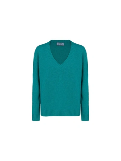 Prada Women's P24t0ns1921aprf0360 Light Blue Wool Sweater