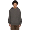 Fear Of God Logo-tab Wool Hooded Sweater In Grey