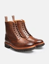 Grenson Fred Commando Wingtip Boots In Brown