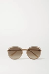 GIVENCHY OVERSIZED ROUND-FRAME ACETATE AND GOLD-TONE SUNGLASSES