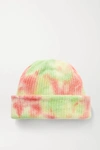 THE ELDER STATESMAN WATCHMAN TIE-DYED RIBBED CASHMERE BEANIE