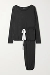 Eberjey Gisele Black Stretch-modal Pyjama Set In Dark Gray