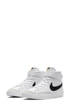 Nike Blazer Mid 77 Leather High-top Sneakers In White/ Black/ Orange