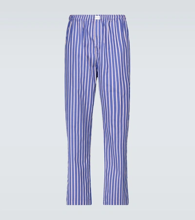 Balenciaga Striped Pyjama-style Trousers In Blue
