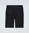Alexander Mcqueen Black Jersey Bermuda Shorts With Side Logo In Black