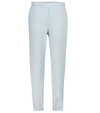 Les Tien Womens Dusty Blue Tapered High-rise Cotton-jersey Jogging Bottoms S In Blue