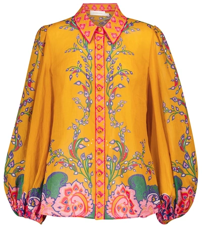 Zimmermann Paisley Floral-print Ramie Shirt In Multicolor