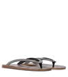 BRUNELLO CUCINELLI EMBELLISHED LEATHER THONG SANDALS,P00528060