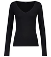 Joseph Womens Ivory V-neck Stretch-woven Top In Black