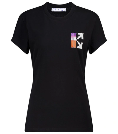 Off-white Gradient Logo Cotton T-shirt In Black/multicolor