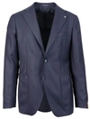 Tagliatore Single-breasted Virgin Wool-blend Blazer In Navy