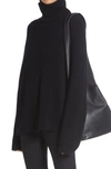 The Row Milina Oversize Funnel Neck Wool & Cashmere Sweater In Black