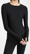 Beyond Yoga Featherweight Classic Crew Pullover Top In Darkest Night
