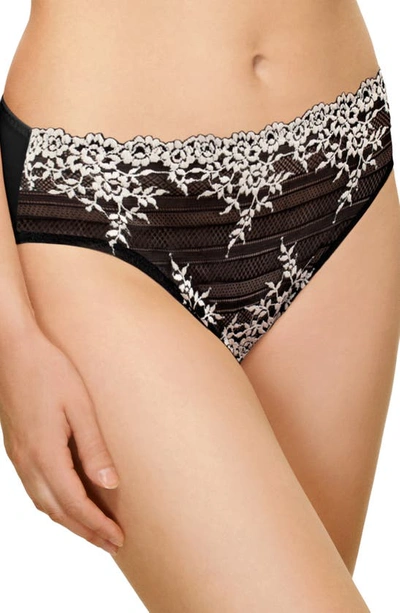 Wacoal Embrace Lace Hi Cut Embroidered Brief Underwear Underwear 841191 In Black