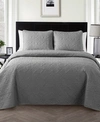 Vcny Home Caroline Embossed 3-pc. Quilt Set, Full/queen In Grey
