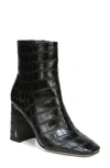 Sam Edelman Women's Codie Croc-embossed Ankle Boots In Black Crocodile Leather