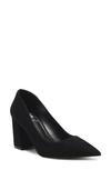 Vince Camuto Women's Frittam Pointed-toe Block-heel Pumps Women's Shoes In Black Suede